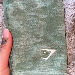 Gymshark Pants - High waisted gymshark leggings in camo sage Gymshark Pants - High waisted gymshark leggings in camo sage